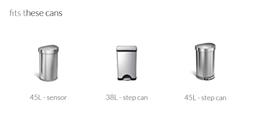 simplehuman Code J 100 Count, Genuine Custom Fit Liners, Drawstring Trash Bags in Dispenser Packs, 30-45 Liter / 8-12 Gallon, White-UPStoxs