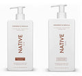 Native Shampoo and Conditioner Set | Sulfate Free, Paraben Free, Dye Free, with Naturally Derived Clean Ingredients| 16.5 oz (Coconut & Vanilla, Moisturizing), 2, 1.3 ounces-UPStoxs