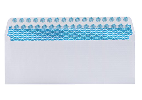 #10 Security Tinted Self-Seal Envelopes - No Window - Size 4-1/8 X 9-1/2 Inches - White - 24 LB - 100 Count (34100)-UPStoxs