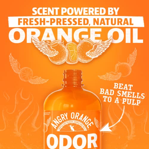 ANGRY ORANGE Pet Odor Eliminator for Strong Odor - Citrus Deodorizer for Strong Dog or Cat Pee Smells on Carpet, Furniture & Indoor Outdoor Floors - 24 Fluid Ounces - Puppy Supplies-UPStoxs