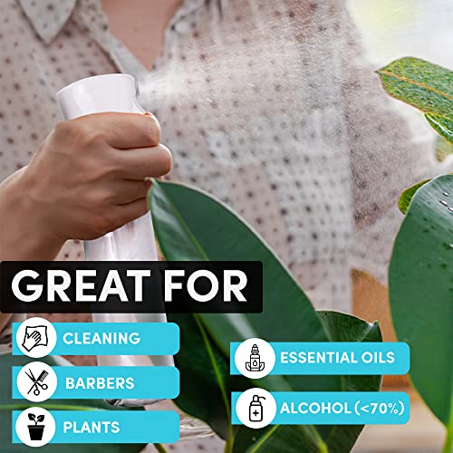 Hula Home Spray Bottle for Hair (10.1oz/300ml) - Continuous Empty Ultra Fine Plastic Water Mist Sprayer – For Hairstyling, Cleaning, Salons, Plants, Essential Oil Scents & More - White-UPStoxs