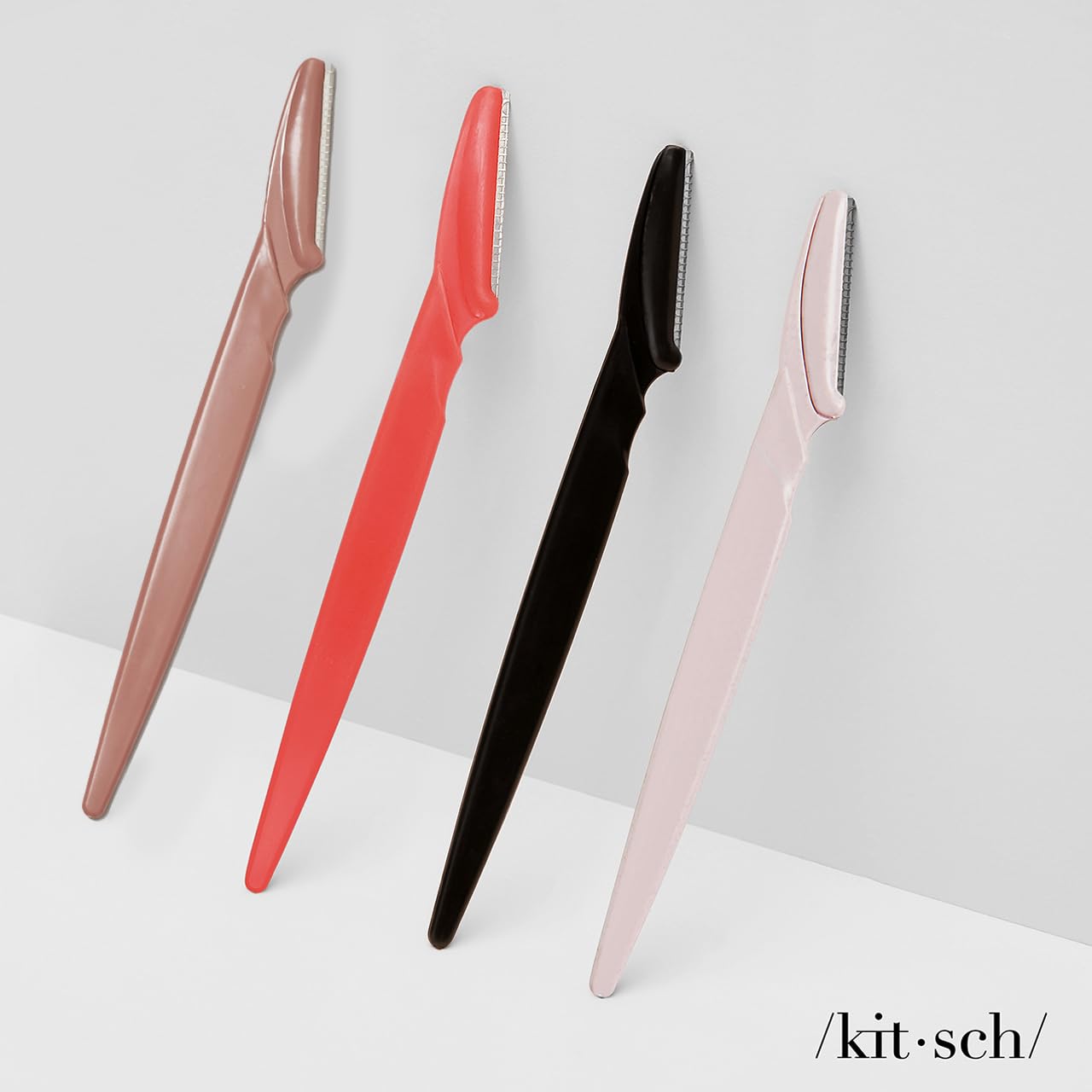 Kitsch Dermaplaning Tool - Face Razors for Women and Men, Eyebrow Trimmer & Face Shaver, Facial Hair Removal, Facial Razors for Women & Men, Dermaplane Razor for Women Face, 12 pc (Coral)-UPStoxs