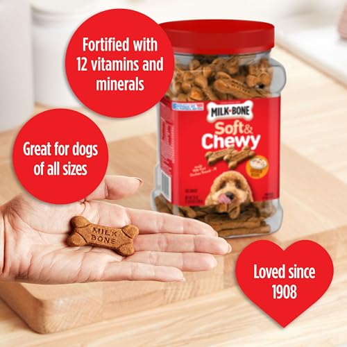 Milk-Bone Soft & Chewy Dog Treats, Chicken Recipe, 25 Ounce Made with Real Chicken Breast-UPStoxs
