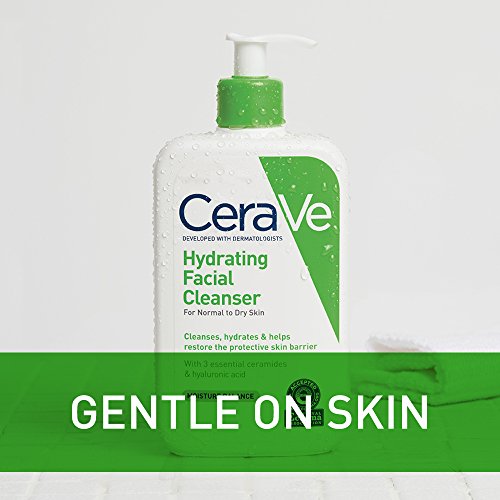 CeraVe Hydrating Facial Cleanser | Moisturizing Face Wash For Dry Skin | Hyaluronic Acid + Ceramides + Glycerin | Hydrating Cleanser For Normal To Dry Skin | National Eczema Assosiation Certified-UPStoxs