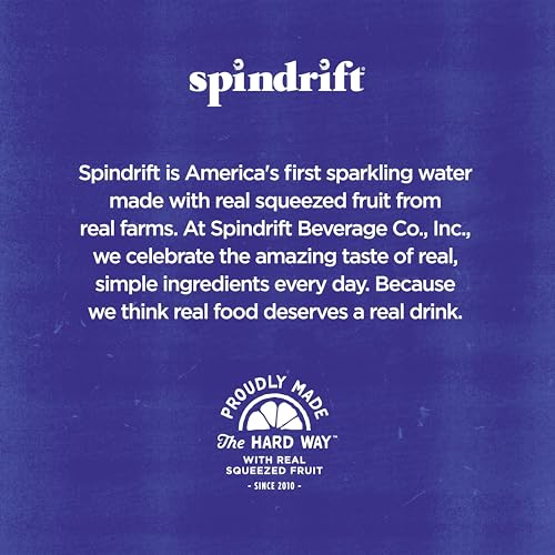 Spindrift Sparkling Water, Lemon Flavored, Made with Real Squeezed Fruit, 12 Fl Oz Cans, Pack of 24 (Only 3 Calories per Can)-UPStoxs