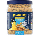 PLANTERS Salted Cashew Halves & Pieces, Party Snacks, Plant-Based Protein, Quick Snack for Adults, After School Snack, Roasted Cashews, Flavored with Sea Salt, Bulk Nuts, Kosher, 26oz Canister-UPStoxs