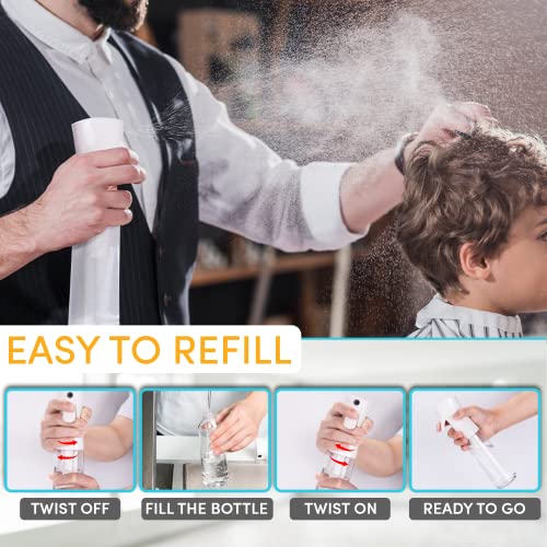 Hula Home Spray Bottle for Hair (10.1oz/300ml) - Continuous Empty Ultra Fine Plastic Water Mist Sprayer – For Hairstyling, Cleaning, Salons, Plants, Essential Oil Scents & More - White-UPStoxs