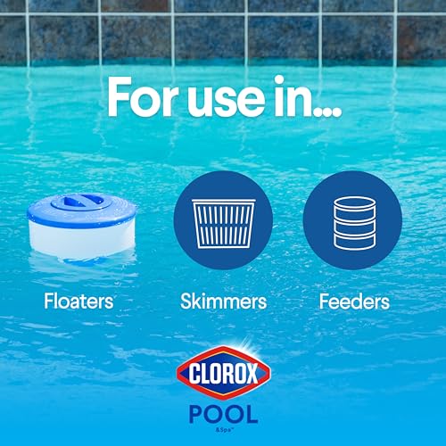 CLOROX Pool&Spa XtraBlue 3” Chlorinating Tablets, Kills Bacteria & Stops Algae, 5 LB-UPStoxs