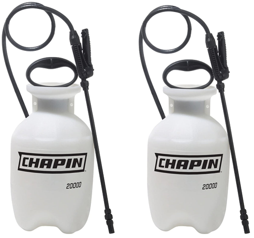 Chapin 22000 Made in USA Value Pack of 2 Units, 1 Gallon Lawn and Garden Pump Pressured Sprayer, for Spraying Plants, Garden Watering, Lawns, Weeds and Pests, Translucent White-UPStoxs