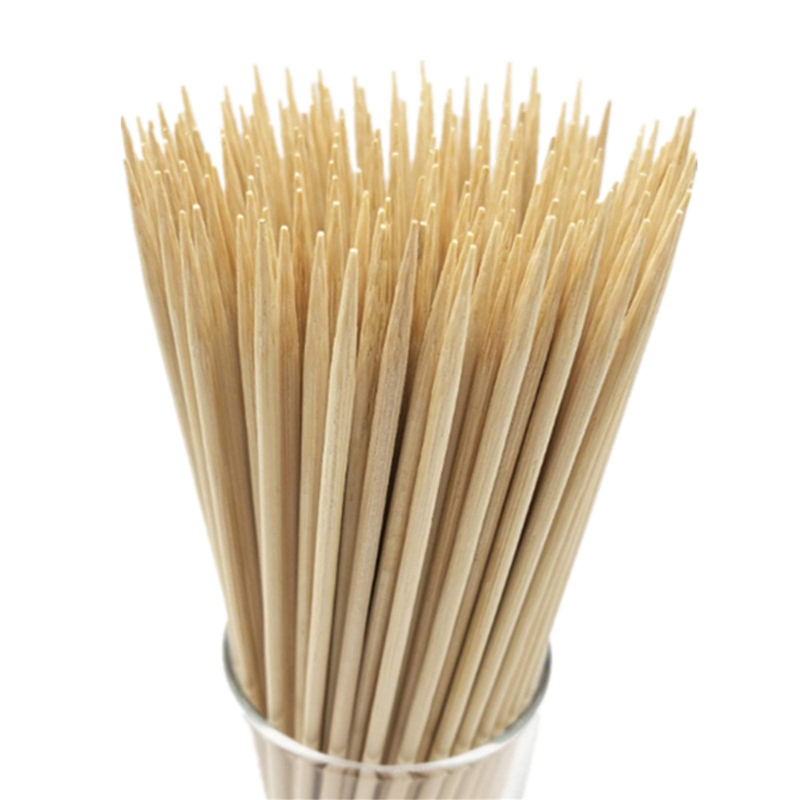 HOPELF 12" Natural Bamboo Skewers for BBQ，Appetiser，Fruit，Cocktail，Kabob，Chocolate Fountain，Grilling，Barbecue，Kitchen，Crafting and Party. Φ=4mm, More Size Choices 6"/8"/10"/14"/16"/30"(100 PCS)-UPStoxs