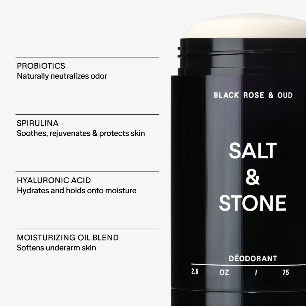 SALT & STONE Natural Deodorant | Extra Strength Natural Deodorant for Women & Men | Aluminum Free with Seaweed Extracts, Shea Butter & Probiotics | Free From Parabens, Sulfates & Phthalates (2.6 oz)-UPStoxs