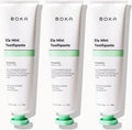 Boka Fluoride Free Toothpaste - Nano Hydroxyapatite, Remineralizing, Sensitive Teeth, Whitening - Dentist Recommended for Adult, Kids Oral Care - Ela Mint Flavor, 4 Fl Oz 3Pk - US Manufactured-UPStoxs
