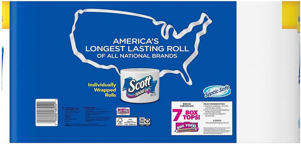 Scott 1000 Toilet Paper 1,000 sheets/roll, 45 rolls