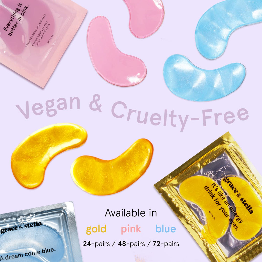 Grace & Stella Under Eye Mask (Gold, 6 Pairs) Dark Circles Under Eye Treatment, Puffy Eyes, Undereye Bags, Wrinkles - Bachelorette Party Favors, Women Gifts, Vegan, Cruelty-Free Eye Patches for Adults-UPStoxs