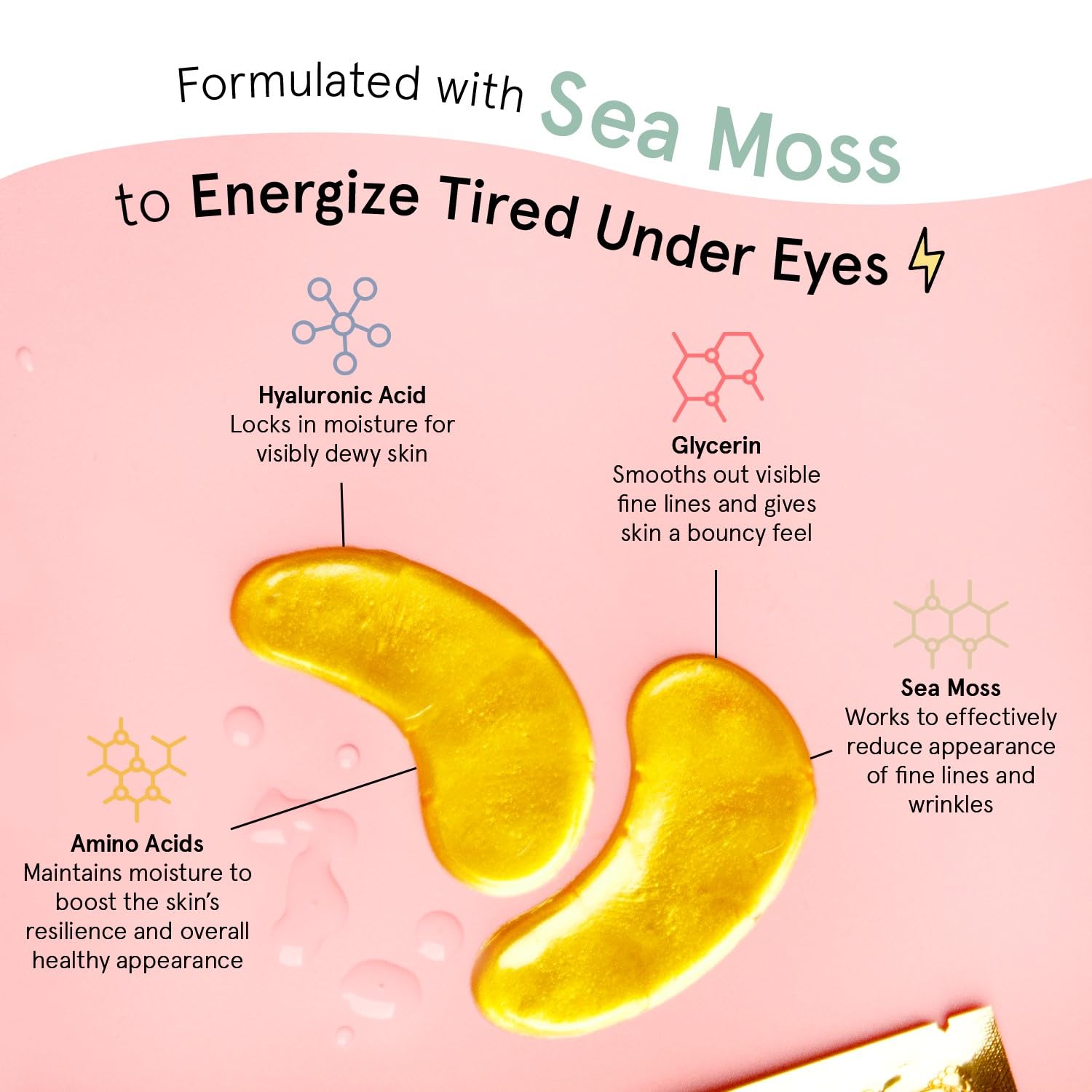 Grace & Stella Under Eye Mask (Gold, 6 Pairs) Dark Circles Under Eye Treatment, Puffy Eyes, Undereye Bags, Wrinkles - Bachelorette Party Favors, Women Gifts, Vegan, Cruelty-Free Eye Patches for Adults-UPStoxs