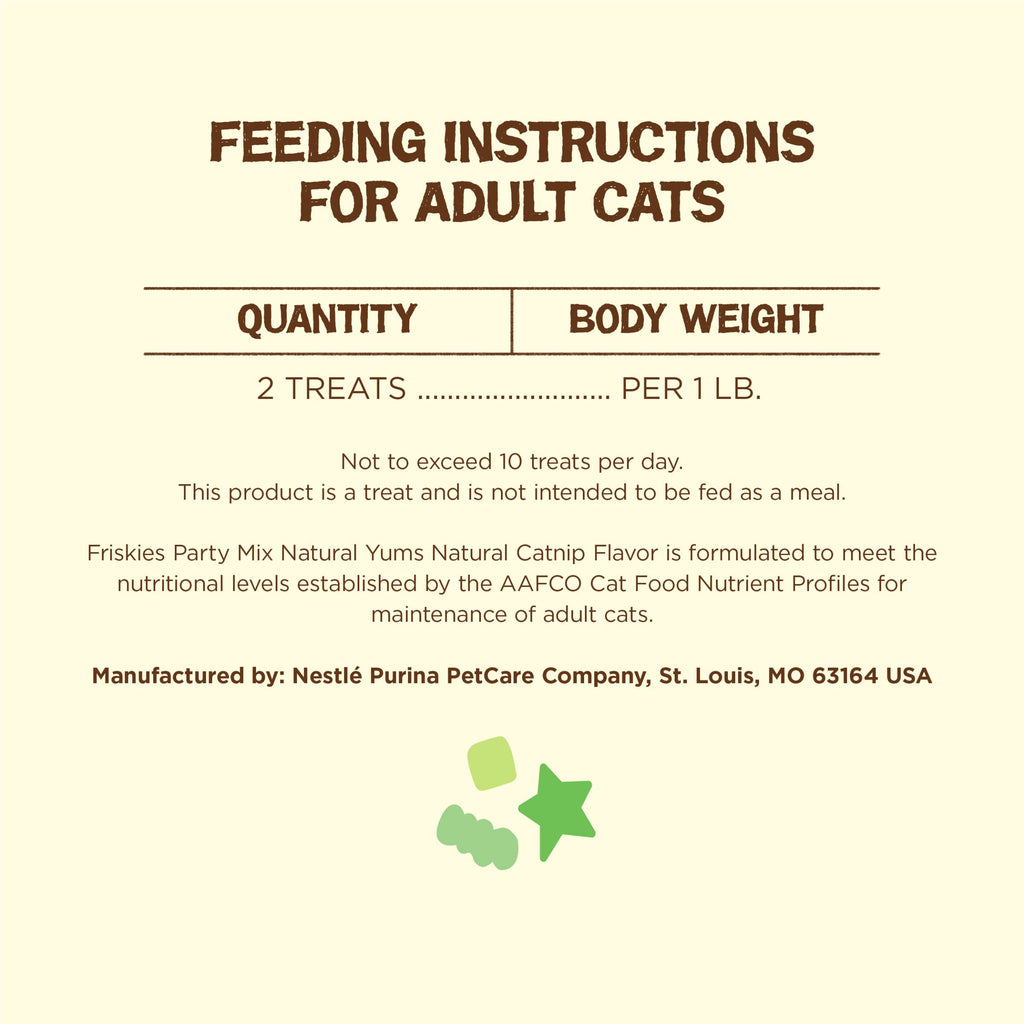 Purina Friskies Made in USA Facilities, Natural Cat Treats, Party Mix Natural Yums Catnip Flavor - 20 oz. Canister-UPStoxs