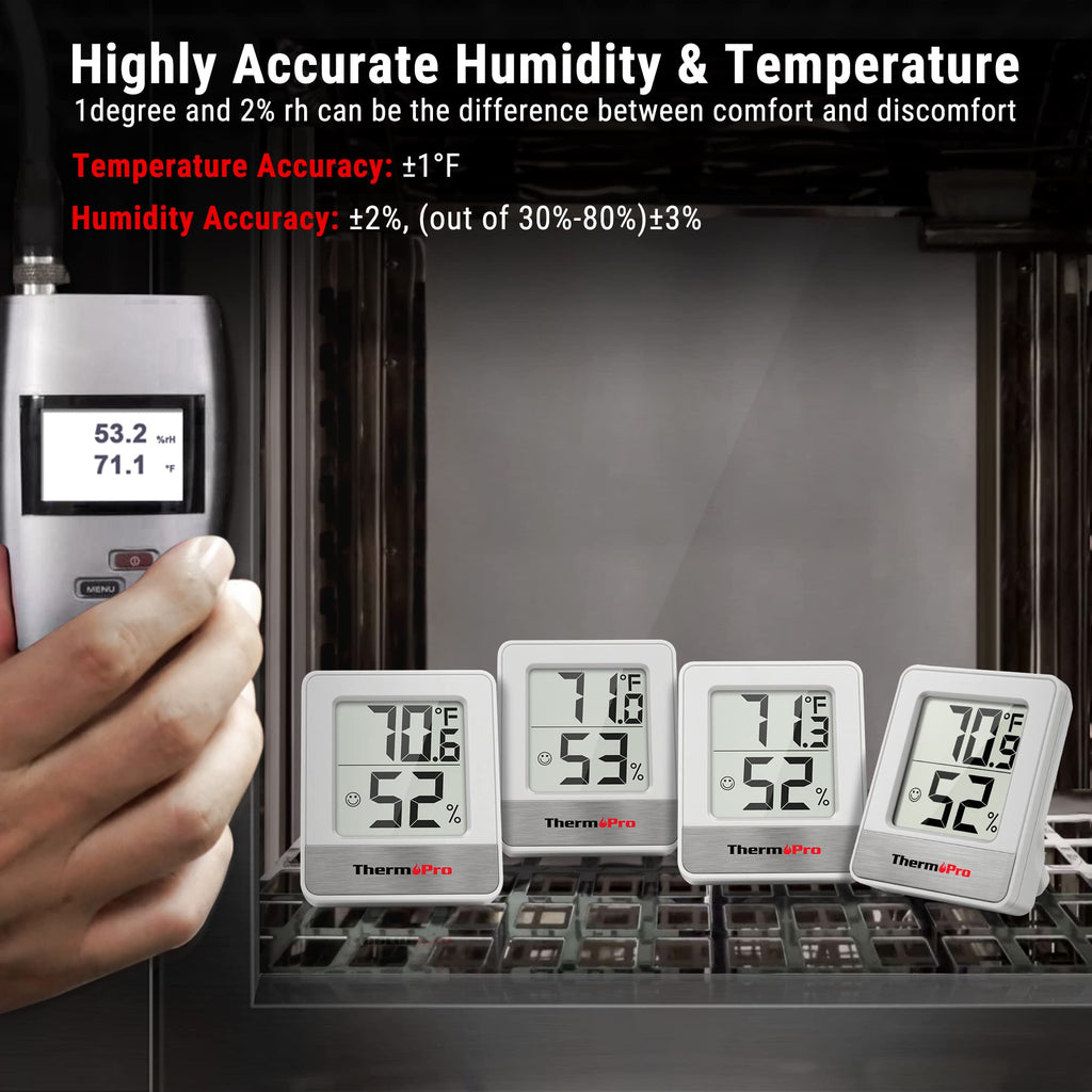 ThermoPro TP49 Digital Hygrometer Indoor Thermometer Humidity Meter Room Thermometer with Temperature and Humidity Monitor Mini Hygrometer Thermometer-UPStoxs