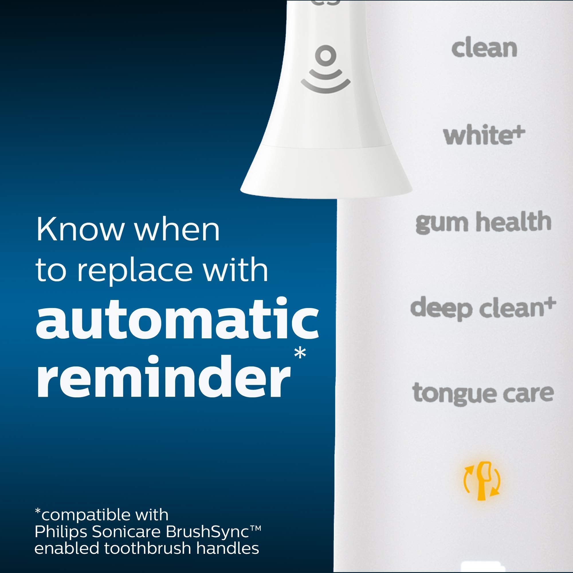 Philips Sonicare Optimal Plaque Control Replacement Toothbrush Heads, HX9024/65, BrushSync™ Technology, White 4-pk-UPStoxs