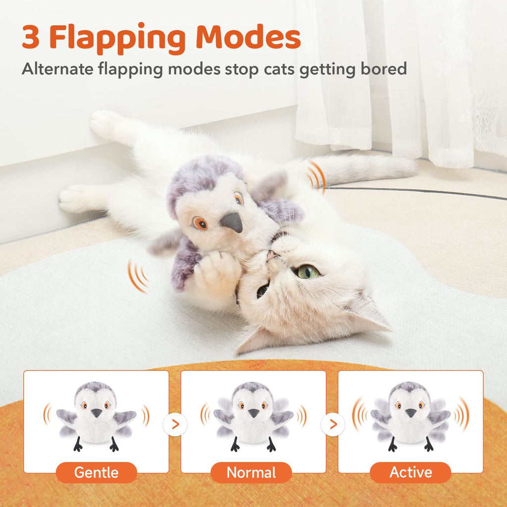 Potaroma Cat Toys Flapping Bird (No Flying), Lifelike Sandpiper Chirp Tweet, Rechargeable Touch Activated Kitten Toy Interactive Cat Exercise Toys for All Breeds Cat Kicker Catnip Toys 4.0"-UPStoxs