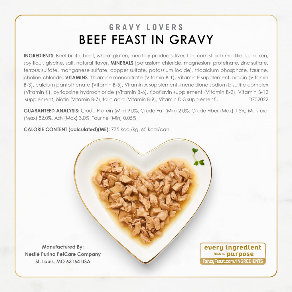 Purina Fancy Feast Gravy Lovers Poultry and Beef Grilled Gourmet Wet Cat Food Variety Pack - 3 Ounce (Pack of 24)-UPStoxs