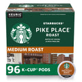 Starbucks K-Cup Coffee Pods, Medium Roast Coffee, Pike Place Roast for Keurig Brewers, 100% Arabica, 4 boxes (96 pods total)-UPStoxs
