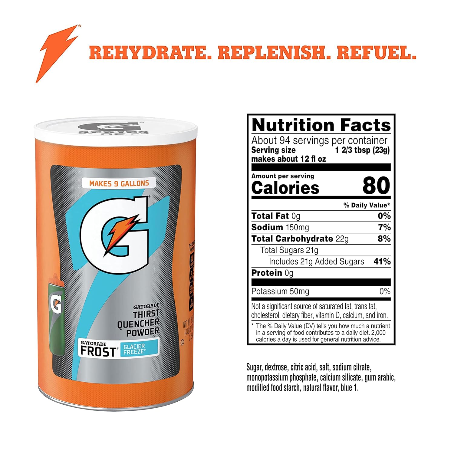 Gatorade Frost Thirst Quencher Powder, Glacier Freeze 76.5 oz.
