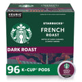 Starbucks K-Cup Coffee Pods, Dark Roast Coffee, French Roast for Keurig Brewers, 100% Arabica, 4 boxes (96 pods total)-UPStoxs