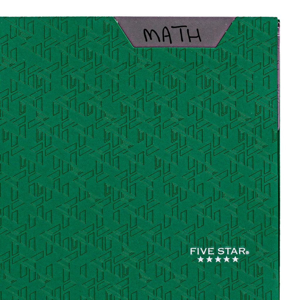 Five Star 2 Pocket Folder, Plastic Folder with Stay-Put Tabs and Prong Fasteners, Fits 3-Ring Binder, Holds 8-1/2" x 11" Paper, Writable Label, Forest Green (72111)-UPStoxs