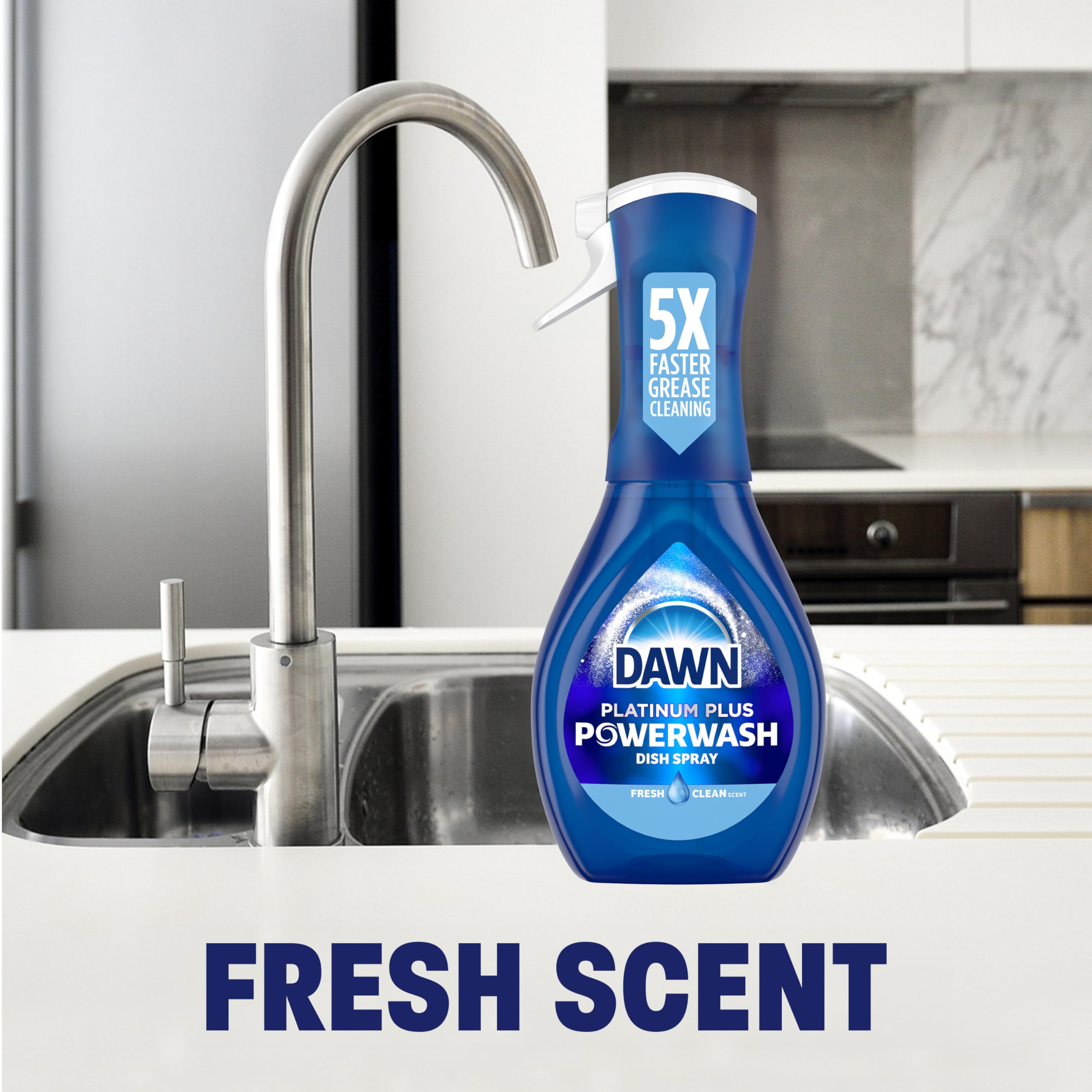 Dawn Platinum Powerwash Dish Spray, Dish Soap, Fresh Scent Bundle, 1 Spray (16oz) + 3 Refills (16oz each)-UPStoxs