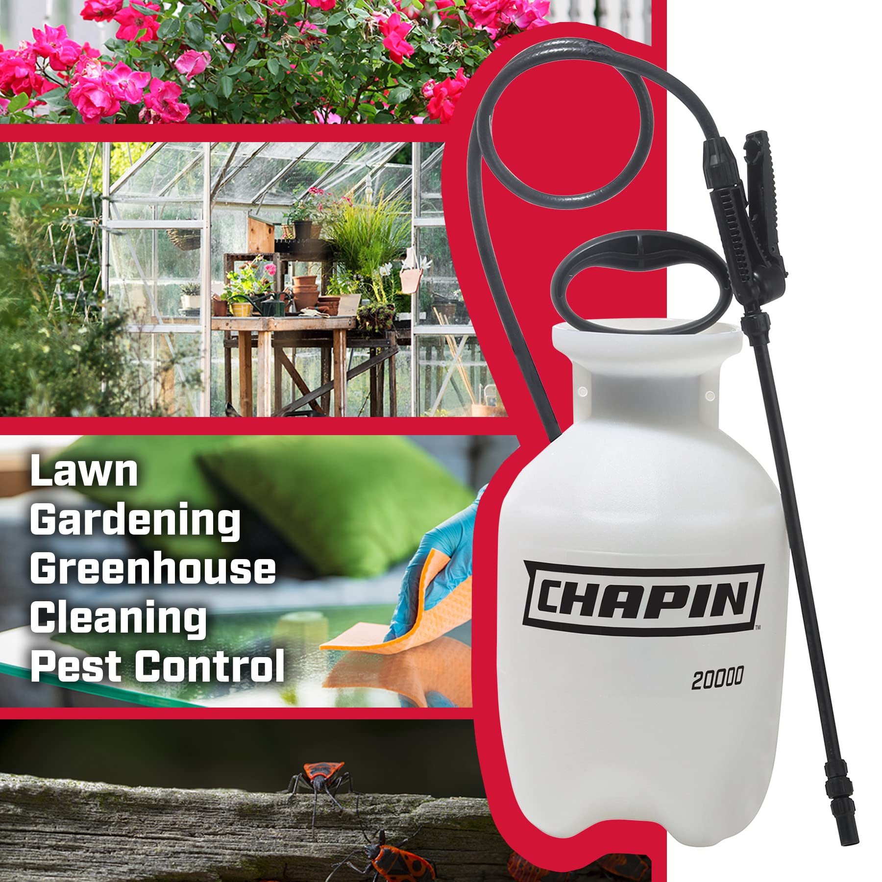 Chapin 22000 Made in USA Value Pack of 2 Units, 1 Gallon Lawn and Garden Pump Pressured Sprayer, for Spraying Plants, Garden Watering, Lawns, Weeds and Pests, Translucent White-UPStoxs