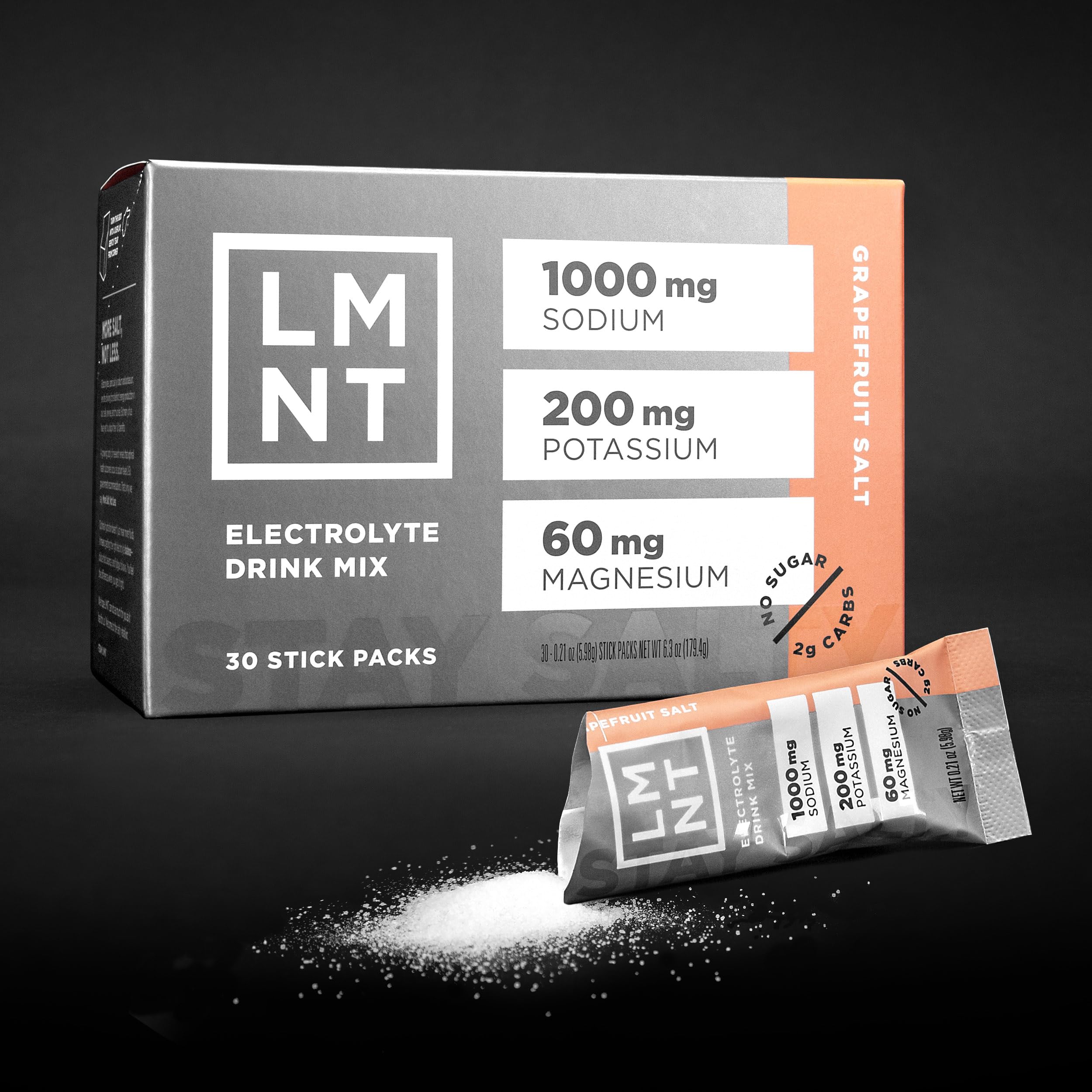 LMNT Zero Sugar Electrolytes - Grapefruit Salt | Drink Mix | 30 Count-UPStoxs