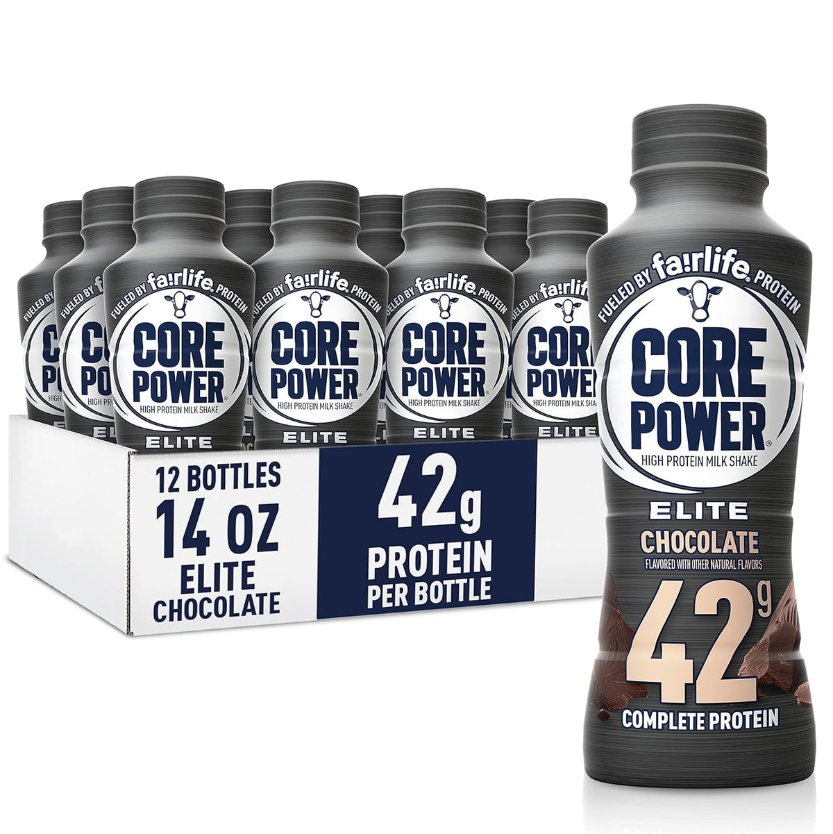 Core Power Elite 42g Protein Shake, Chocolate, 14 fl oz 12 pk.