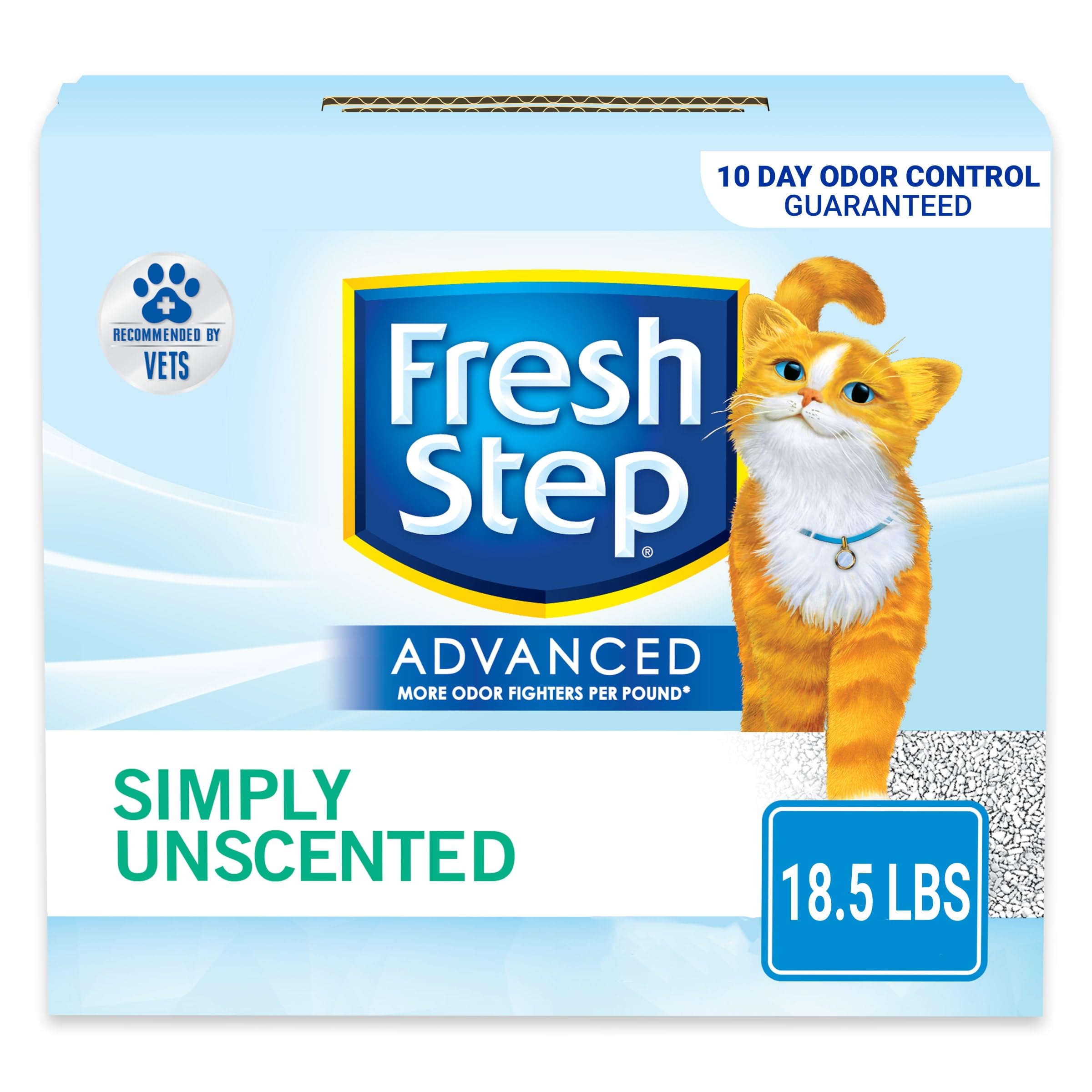 Fresh Step Advanced Unscented Clumping Cat Litter, 18.5 lbs, Low Dust, Activated Charcoal-UPStoxs