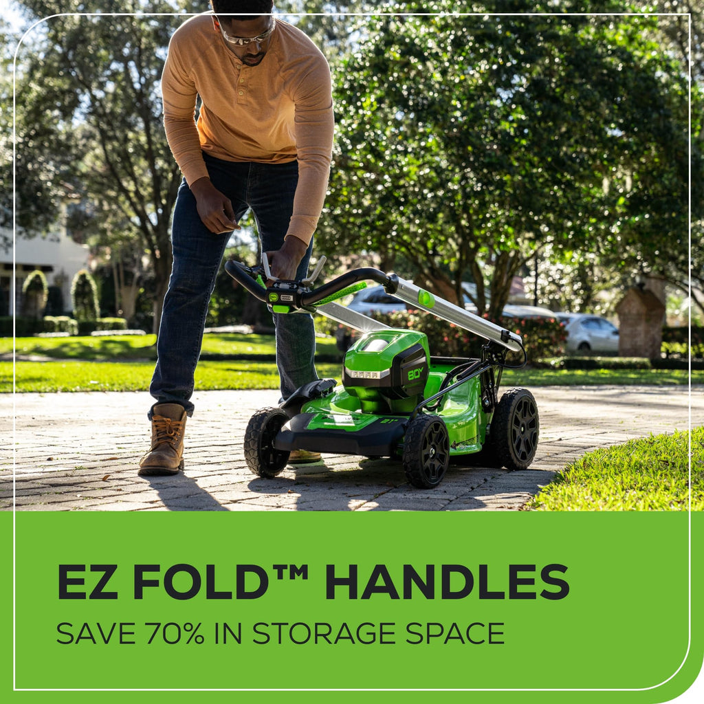 Greenworks 80V 21 in Self-Propelled Lawn Mower, 4.0 Ah Battery and Charger