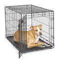 MidWest Homes for Pets Newly Enhanced Single Door iCrate Dog Crate, Includes Leak-Proof Pan, Floor Protecting Feet , Divider Panel & New Patented Features, Black-UPStoxs