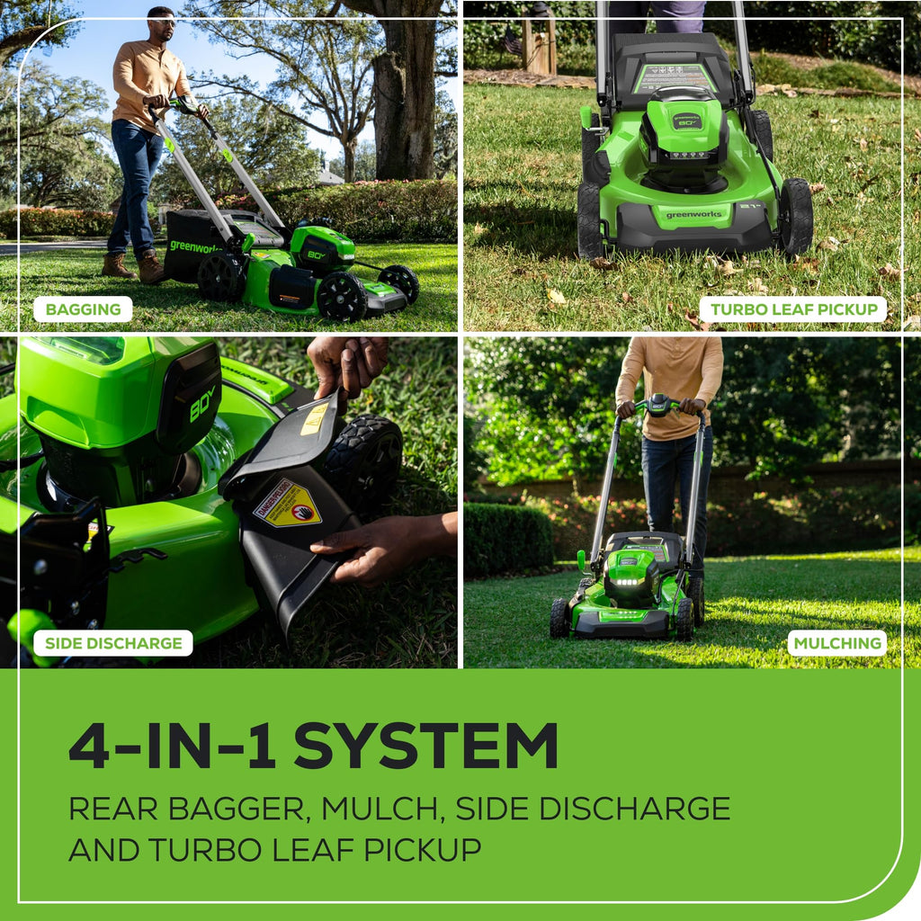 Greenworks 80V 21 in Self-Propelled Lawn Mower, 4.0 Ah Battery and Charger