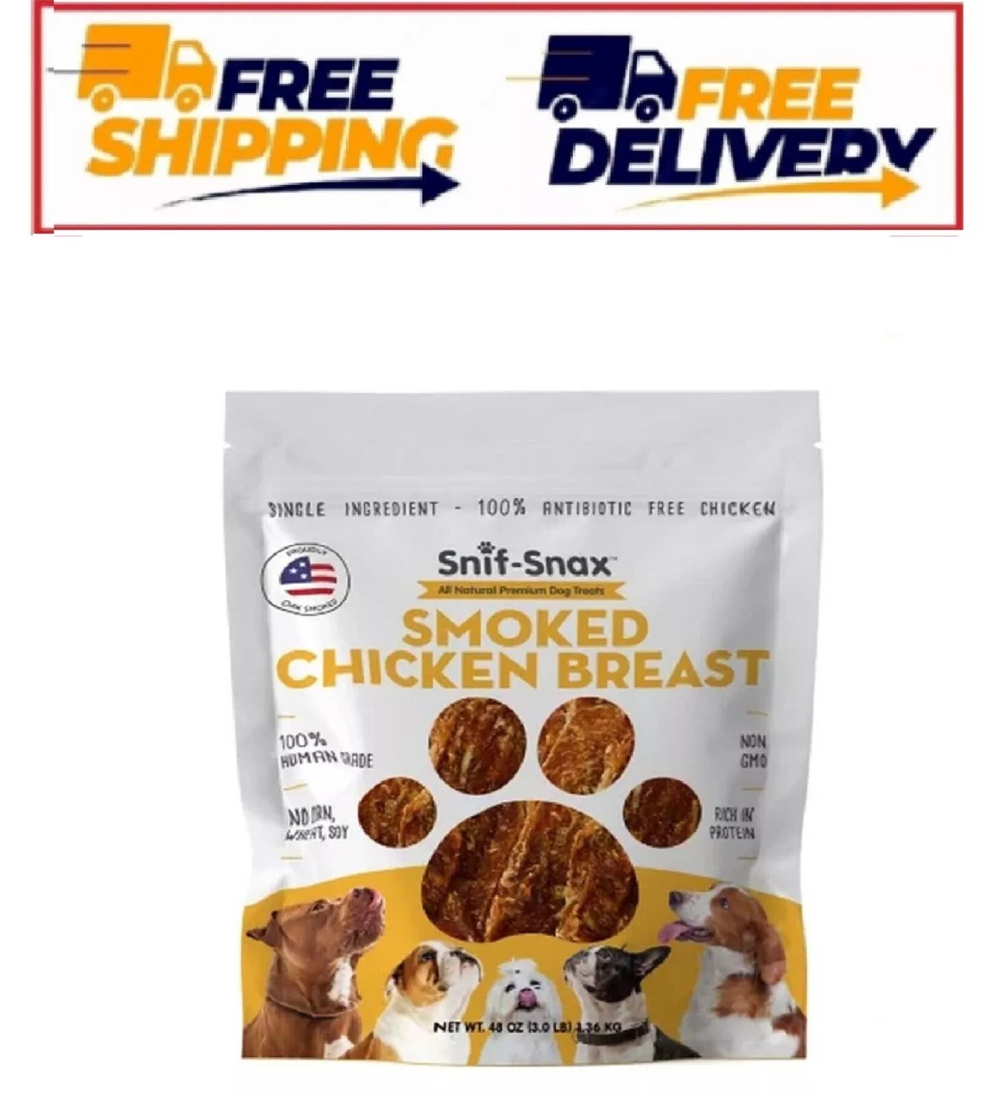 Snif-Snax Smoked Chicken Breast Dog Treats 48 oz.
